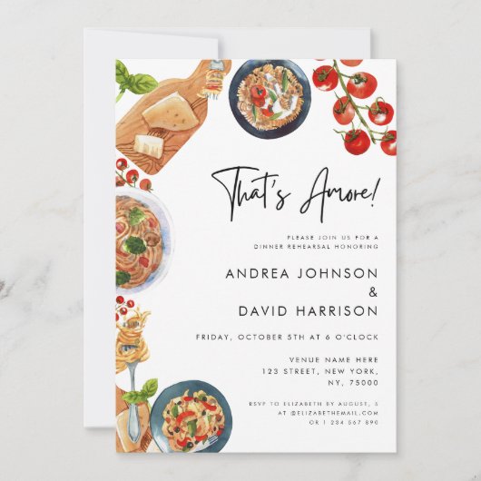 Das ist das italienische Pasta Food Probe Dinner Einladung (Vorderseite)