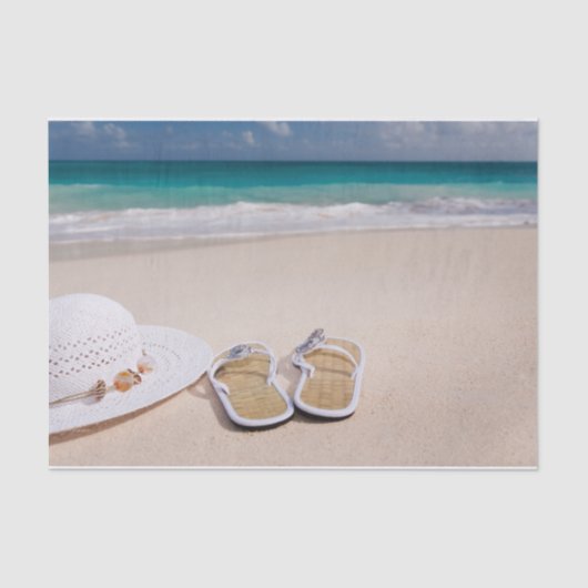 Das ist das Leben!  Strand, Hut und Flip Flops Seidenpapier (Vorderseite)