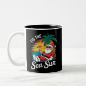 Das ist das Meer Sun Santa Beach Weihnachten im Ju Zweifarbige Tasse (Links)