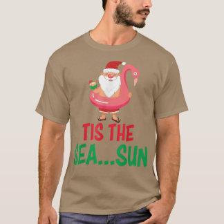 Das ist das Meer Sun Santa Flamingo Tube Coconut T-Shirt