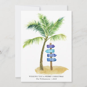 Das ist das Meer Sun Watercolor Beach Zwei Fotos Feiertagskarte