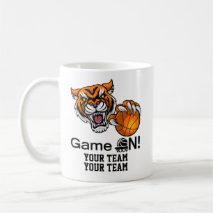 Das ist das Saisonbasketballspiel auf Tiger Kaffeetasse