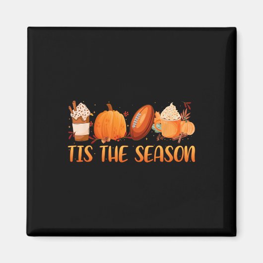 Das ist das Saisonleaf Latte Fall Football Coffee  Magnet (Vorne)