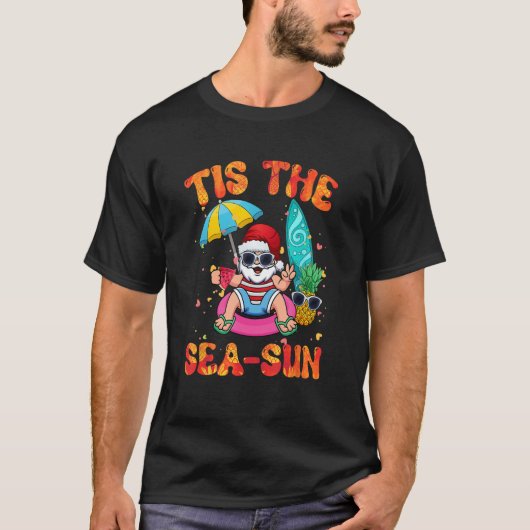Das ist das Sea Sun Hawaii Santa Beach Summer Chri T-Shirt (Vorderseite)