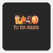 Das ist das Season Leopard Pumpkin Football Hallow Quadratischer Aufkleber (Vorderseite)