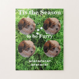 Das ist das Season Xmas Puppy-Foto Muster immergre Puzzle