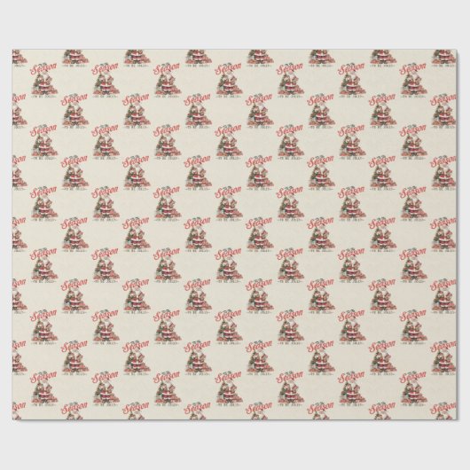 Das ist das Weihnachtswrapping Paper der 50er Jahr Geschenkpapier (Flach)