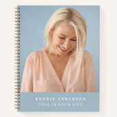 Das ist dein Leben | Elegantes Blue Foto Memory Bo Notizblock (Vorderseite)