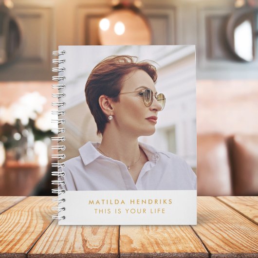 Das ist dein Leben | Modernes Gold Foto Memory Boo Notizblock