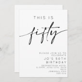 Das ist der 50. Geburtstag-Minimal Einladung (Vorne/Hinten)