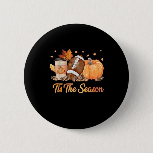 Das ist der Fußball-Herbstsaison-Fußball-Kürbis Button (Vorderseite)