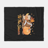 Das ist der Fußball-Herbstsaison-Fußball-Kürbis Fleecedecke (Vorderseite (Horizontal))