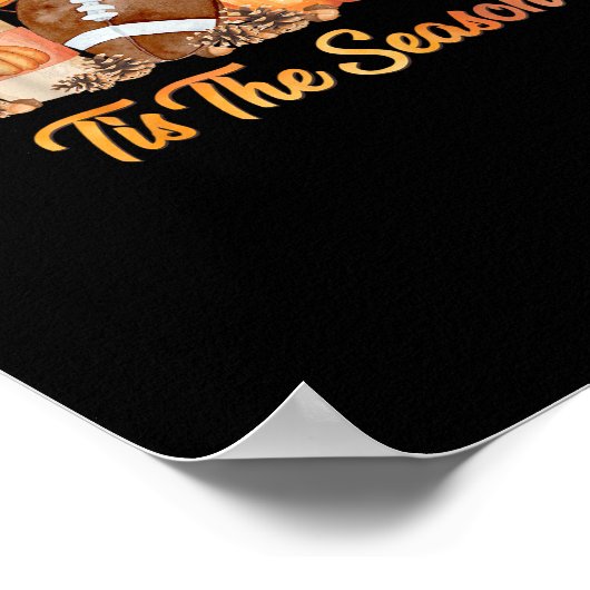 Das ist der Fußball-Herbstsaison-Fußball-Kürbis Poster (Ecke)