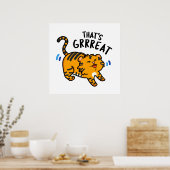 Das ist der große Funny Funny Tiger Growl Pun Poster (Küche)