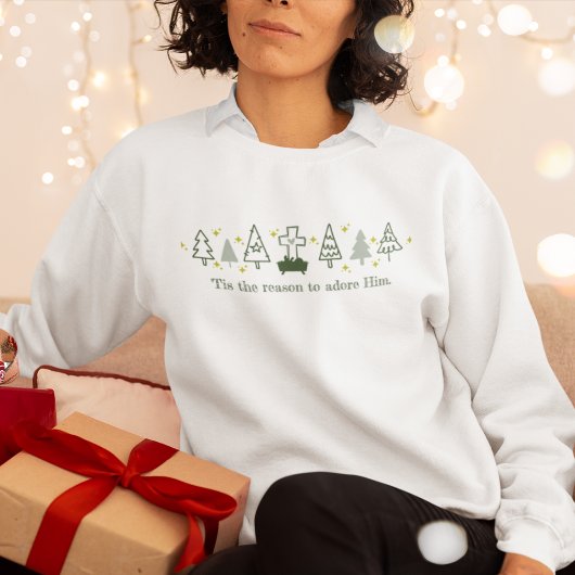 DAS IST DER GRUND Christliche Weihnachtskrippe Wei Sweatshirt