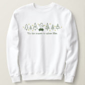 DAS IST DER GRUND Christliche Weihnachtskrippe Wei Sweatshirt (Design vorne)