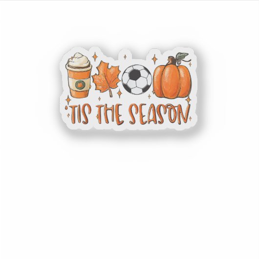 Das ist der Saisonleaf, der den Herbstfußball Latt Aufkleber (Vorderseite)