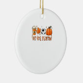 Das ist der Saisonleaf, der den Herbstfußball Latt Keramik Ornament (Rechts)