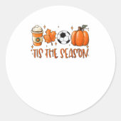 Das ist der Saisonleaf, der den Herbstfußball Latt Runder Aufkleber (Vorderseite)
