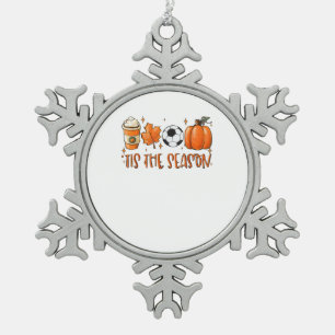 Das ist der Saisonleaf, der den Herbstfußball Latt Schneeflocken Zinn-Ornament