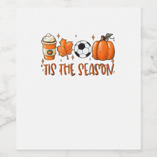 Das ist der Saisonleaf, der den Herbstfußball Latt Weinetikett (Einzelnes Label)