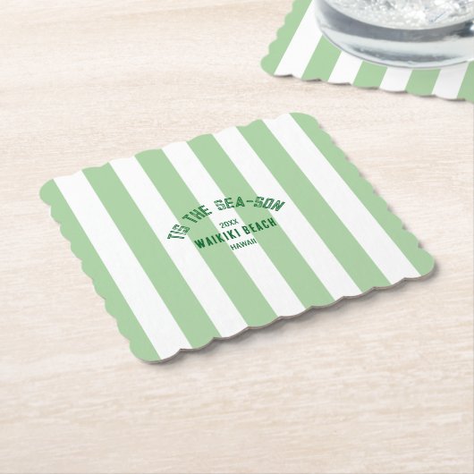 Das ist der SeaSon Custom Beach Weihnachtsgrün Str Untersetzer (angewinkelt)