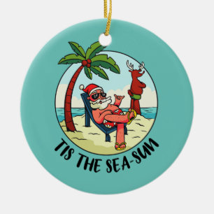 Das ist der Sommer von Sun Santa Claus Beach Keramik Ornament