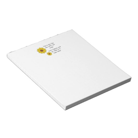 Das ist der Tag Sonnenblume Notizblock (angewinkelt)