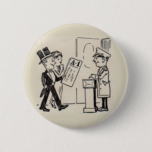 Das ist der Ticket - Theater-Cartoon der 1920er Ja Button (Vorderseite)