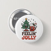Das ist der Weihnachtsbaum-Weihnachtsmannmütze-Kaf Button (Vorne & Hinten)