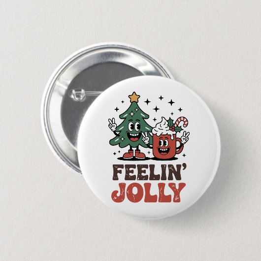 Das ist der Weihnachtsbaum-Weihnachtsmannmütze-Kaf Button (Vorne & Hinten)