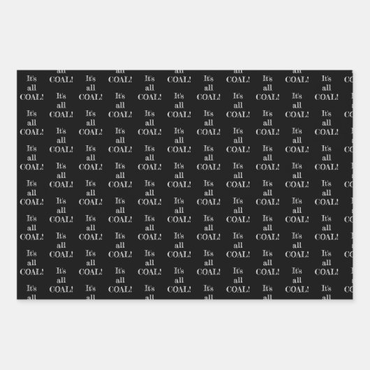 Das ist die "All Coal Christmas Black Typografy" Geschenkpapier Set (Vorderseite 3)