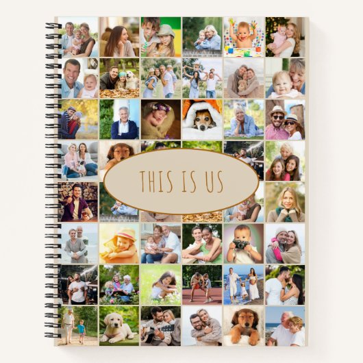 Das ist die FotoCollage von 40 Bildern Cream Notizblock (Vorderseite)