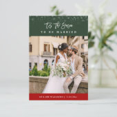 Das ist die Hochzeitsankündigung der Jahreszeit Dankeskarte (Stehend Vorderseite)