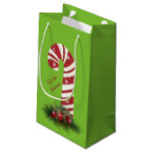 'Das ist die Jahreszeit Candy Cane Shines Kleine Geschenktüte (Rückseite Schrägansicht)
