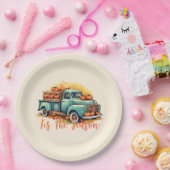 'Das ist die Jahreszeit, der Pumpkin-Truck Pappteller (Party)