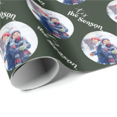 Das ist die Jahreszeit Elegantes Grün des runden F Geschenkpapier (Rolleneckpunkt)