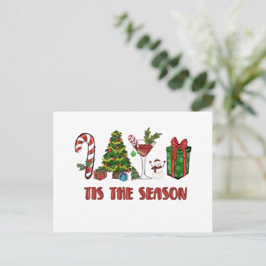 Das ist die Jahreszeit frohe Weihnachten Postkarte (Stehend Vorderseite)
