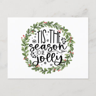 Das ist die Jahreszeit für den Jolly Watercolor Wr Feiertagspostkarte