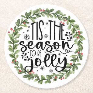 Das ist die Jahreszeit für den Jolly Watercolor Wr Runder Pappuntersetzer