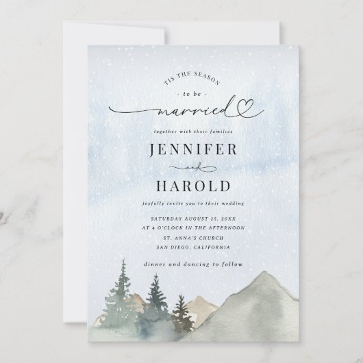 Das ist die Jahreszeit für eine Verheiratete Schne Einladung (Vorderseite)