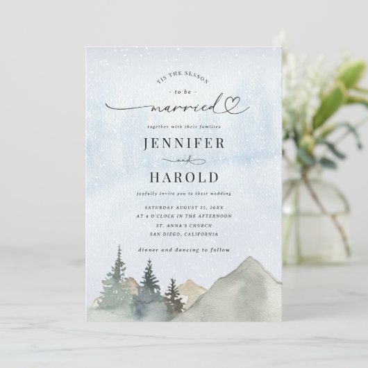 Das ist die Jahreszeit für eine Verheiratete Schne Einladung (Stehend Vorderseite)