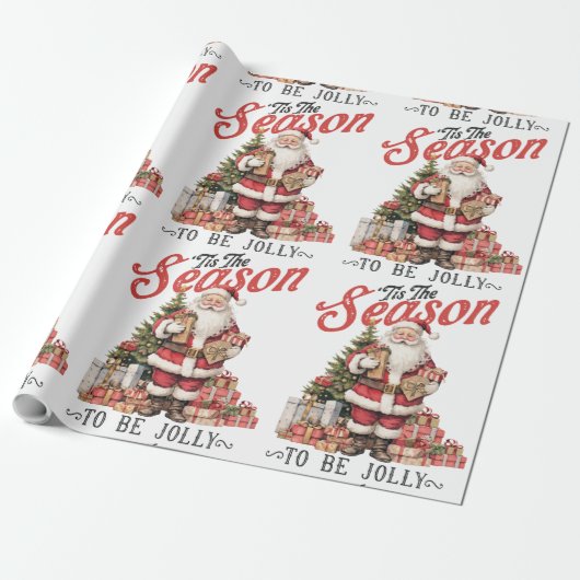 Das ist die Jahreszeit für Jolly - altmodischer Sa Geschenkpapier (Ungerollt)