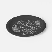 Das ist die Jahreszeit für Jolly Chalkboard Urlaub Pappteller (Schrägansicht)