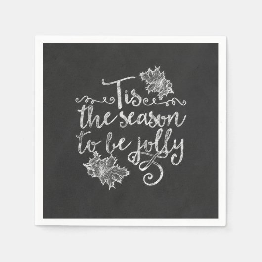 Das ist die Jahreszeit für Jolly Chalkboard Urlaub Serviette (Vorderseite)