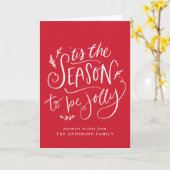 'Das ist die Jahreszeit für Jolly Red Holiday Karte (Gelbe Blume)