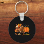 Das ist die Jahreszeit Fußball-Kaffee Latte Blätte Schlüsselanhänger (Vorderseite)