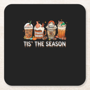 Das ist die Jahreszeit Fußball Pumpkin Gewürz Hall Rechteckiger Pappuntersetzer