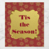 'Das ist die Jahreszeit Gold Schneeflocken auf der Weinetikett (Einzelnes Label)