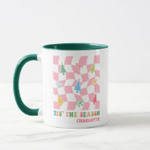 Das ist die Jahreszeit Groovy Pink Coquette Weihna Tasse (Links)